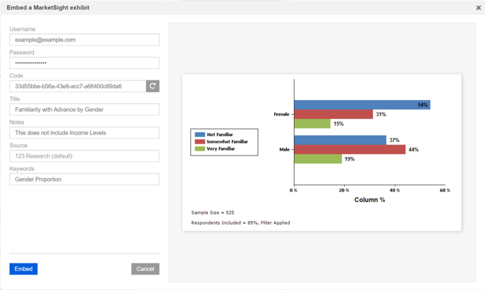 Embedding MarketSight Exhibits 11