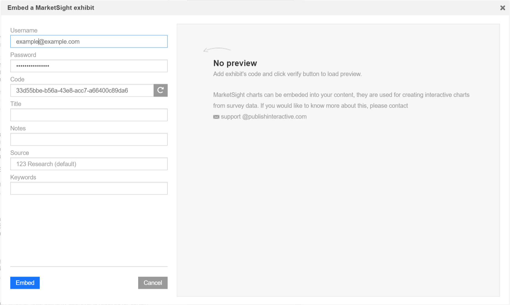 Embedding MarketSight Exhibits 9