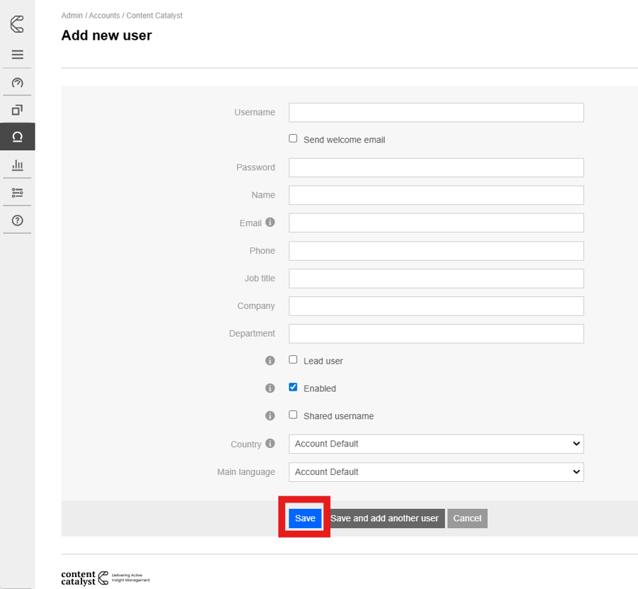 Creating a User