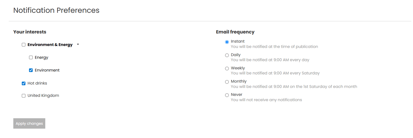 User Profile Options